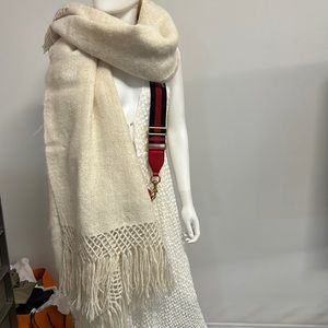 Long scarf / pashmina / wrap - natural Yama hair super warm and big